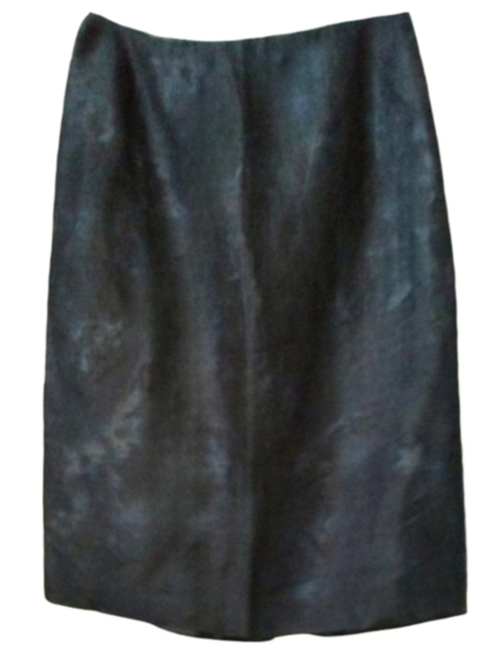 Linda Allard Ellen Tracy Indigo Blue Tie Dye Ink Look Pencil Skirt Knee Length